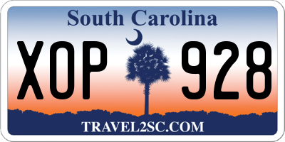 SC license plate XOP928