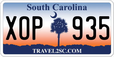 SC license plate XOP935