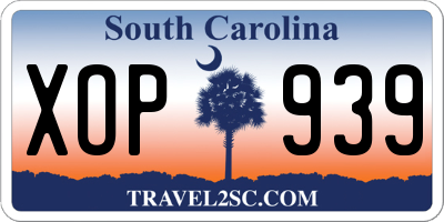 SC license plate XOP939