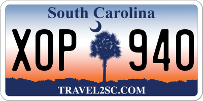 SC license plate XOP940
