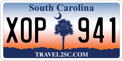 SC license plate XOP941