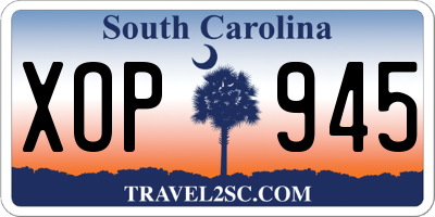 SC license plate XOP945