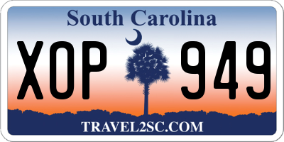 SC license plate XOP949