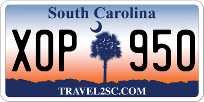 SC license plate XOP950