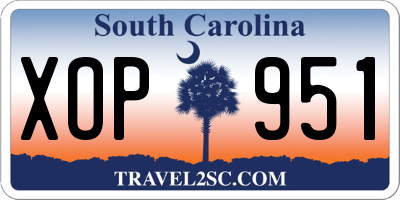SC license plate XOP951