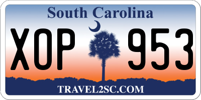 SC license plate XOP953