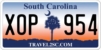 SC license plate XOP954