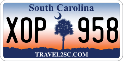 SC license plate XOP958
