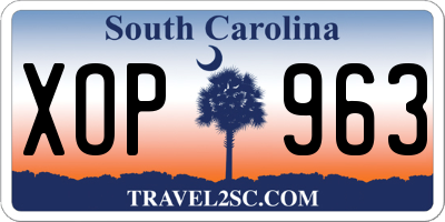 SC license plate XOP963