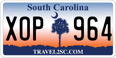 SC license plate XOP964