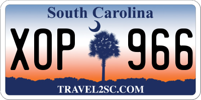 SC license plate XOP966
