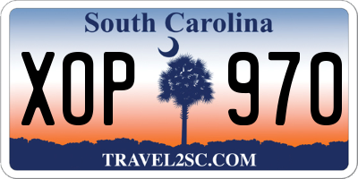 SC license plate XOP970