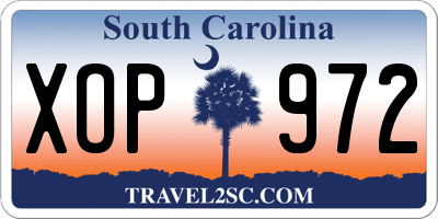 SC license plate XOP972