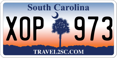 SC license plate XOP973