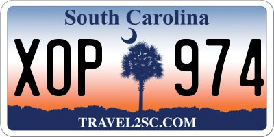 SC license plate XOP974