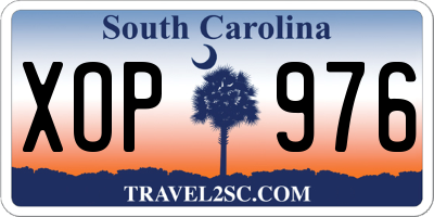 SC license plate XOP976