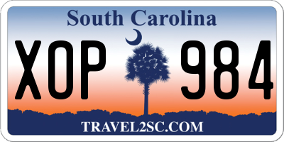 SC license plate XOP984