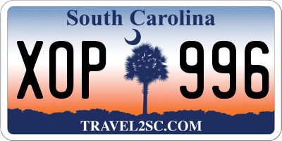 SC license plate XOP996