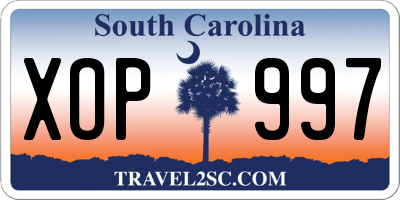 SC license plate XOP997