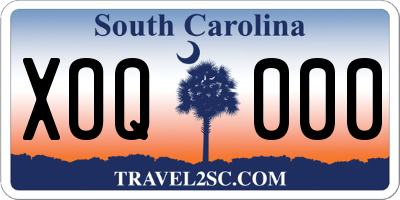 SC license plate XOQ000
