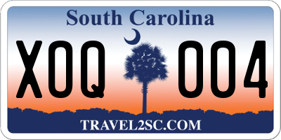 SC license plate XOQ004