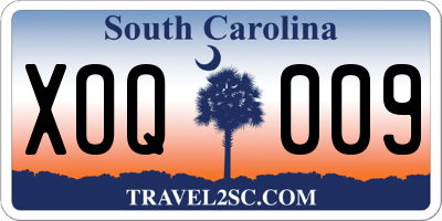 SC license plate XOQ009