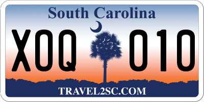 SC license plate XOQ010