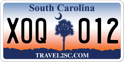SC license plate XOQ012