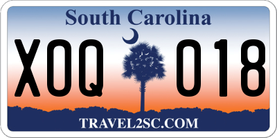 SC license plate XOQ018