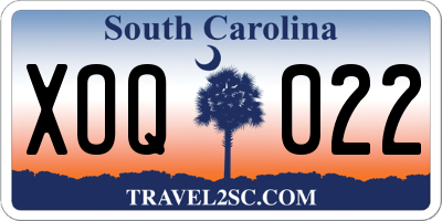 SC license plate XOQ022