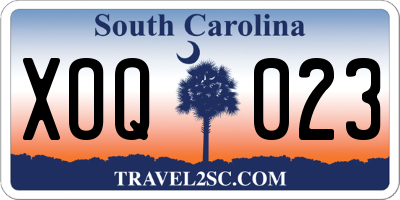 SC license plate XOQ023