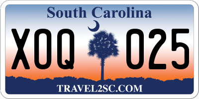SC license plate XOQ025