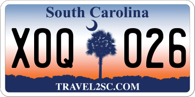 SC license plate XOQ026