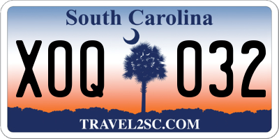 SC license plate XOQ032