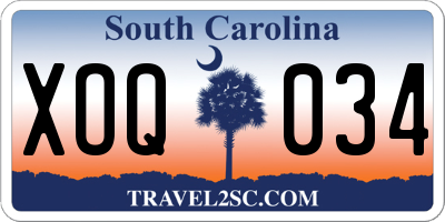 SC license plate XOQ034