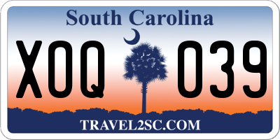 SC license plate XOQ039