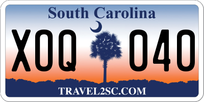 SC license plate XOQ040