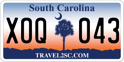 SC license plate XOQ043
