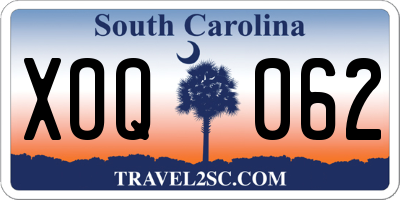 SC license plate XOQ062
