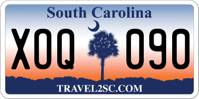 SC license plate XOQ090