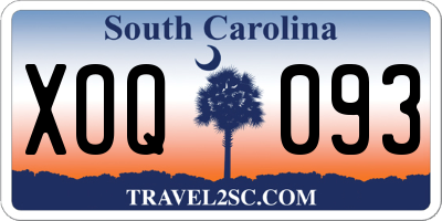 SC license plate XOQ093
