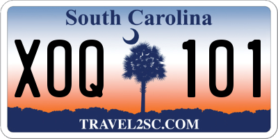 SC license plate XOQ101