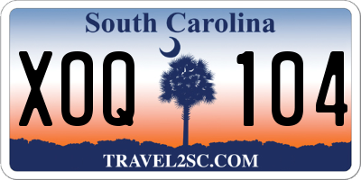SC license plate XOQ104