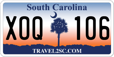 SC license plate XOQ106