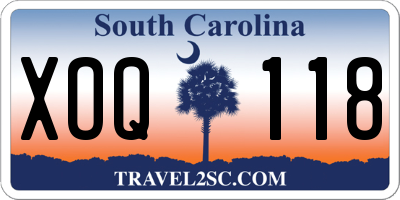 SC license plate XOQ118