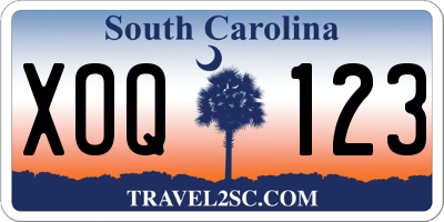 SC license plate XOQ123