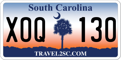 SC license plate XOQ130