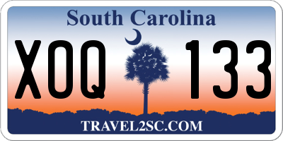 SC license plate XOQ133