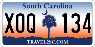 SC license plate XOQ134