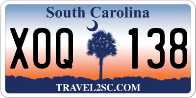 SC license plate XOQ138
